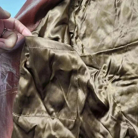 Vintage Grais Angel skin cabretta leather Brown leather jacket women's 40/ L - Picture 9 of 10